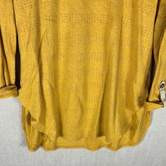Akemi + Kin > Mustard Yellow Quarter Sleeve Sylvie Pointelle Tunic Medium - Picture 6 of 12
